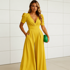 Women's full length jumpsuit for formal events and evening wear side profile