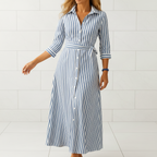 Women's short sleeve maxi dress with breathable fabric front view