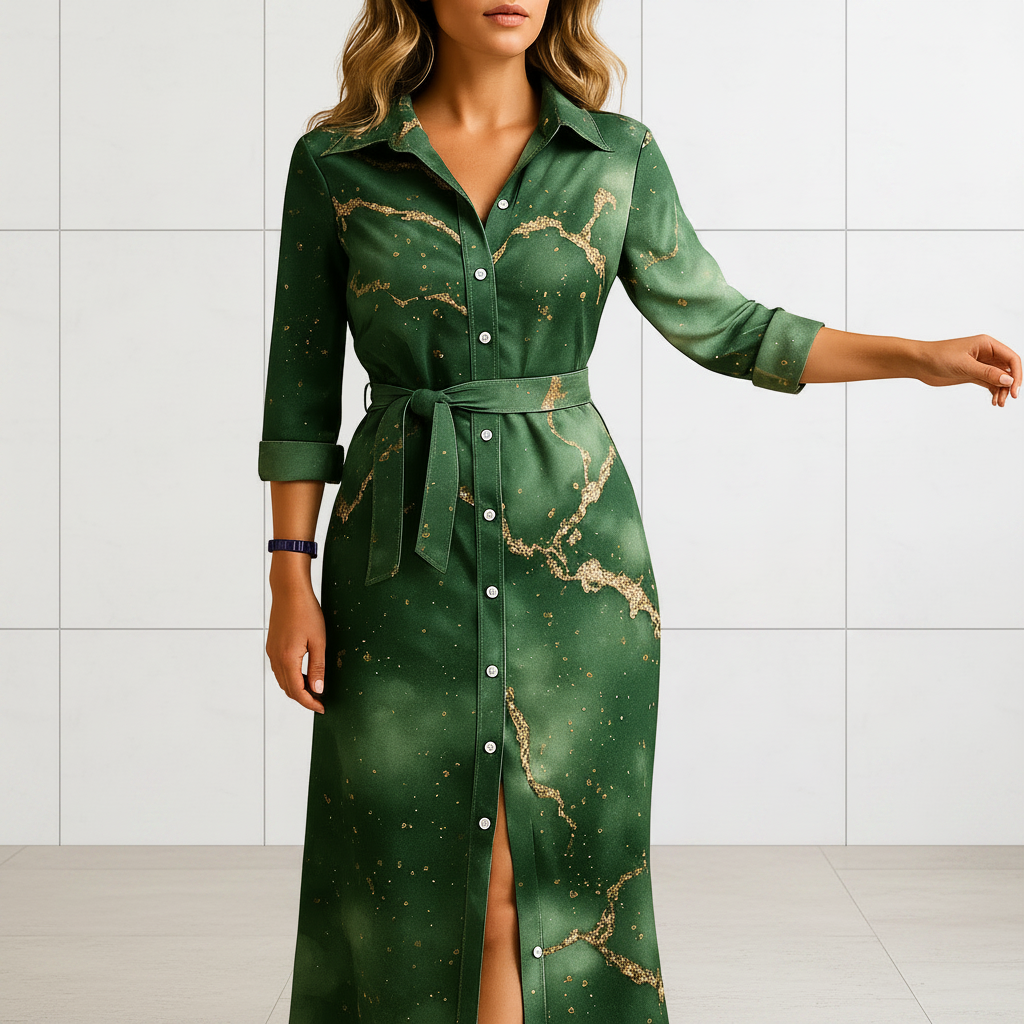 Women's short sleeve maxi dress with breathable fabric back view